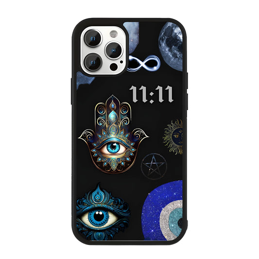 Hamsa Evil Eye 11:11 Glass Case