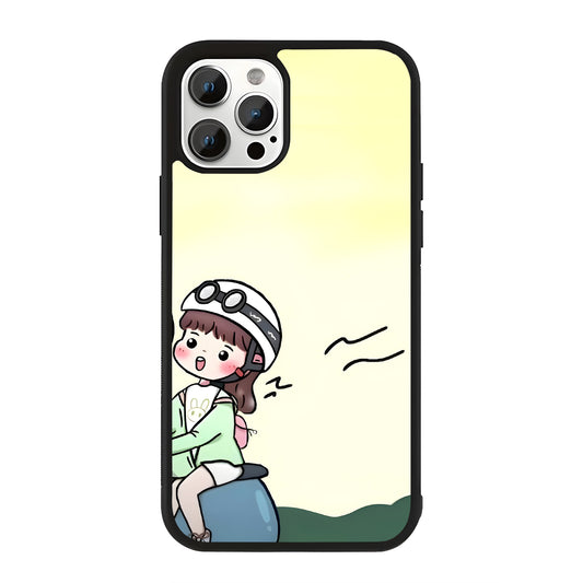 Cute Couple Riding Glass Case