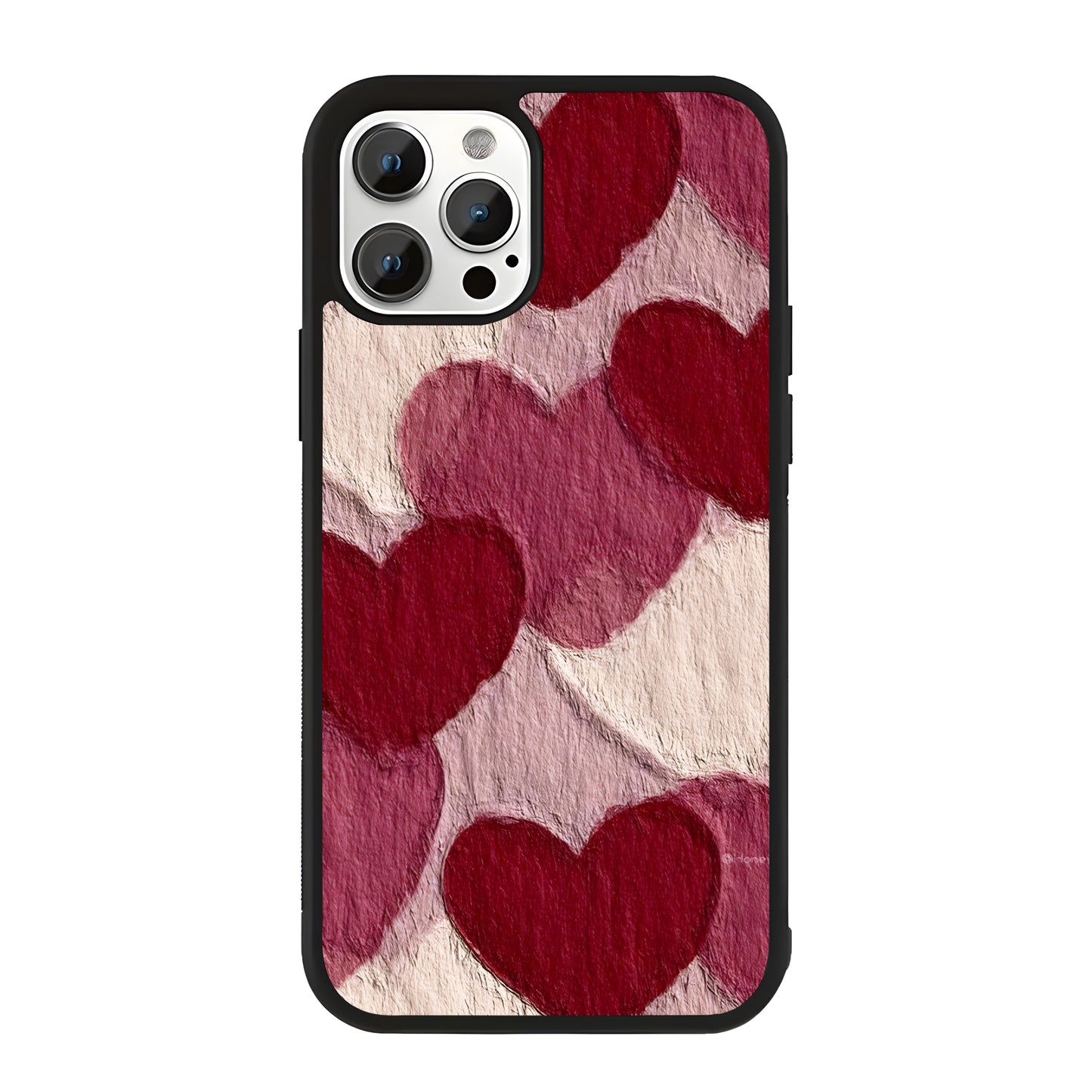 Little Hearts Art Glass Case Cover
