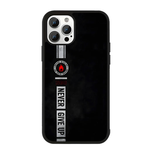 Never Give Up Quote Glass Case Cover