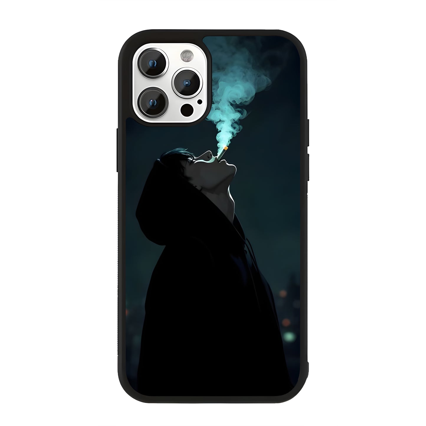 Sad Boy Smoking In Dark Anime Glass Case